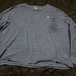 Blue polo long sleeve shirt (xxl)
